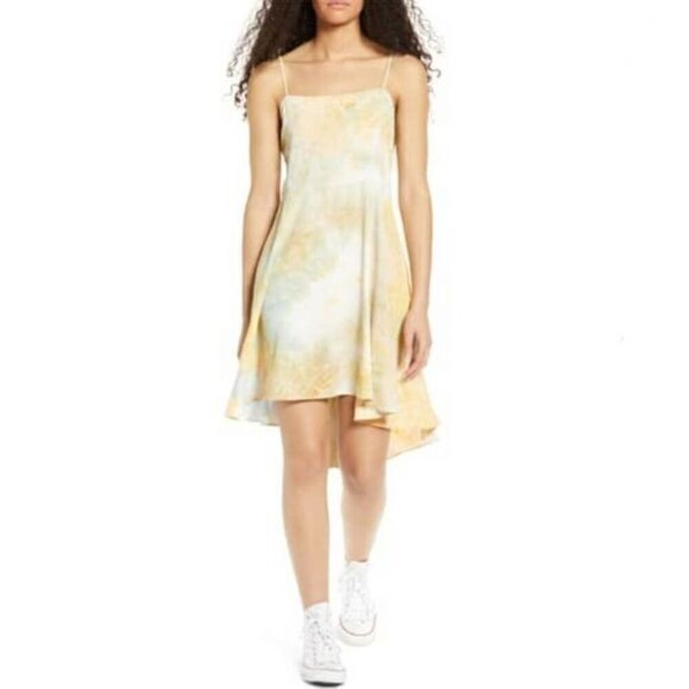 SOCIALITE NWT Yellow Tie Dye Sleeveless Square Neck Swing Sundress